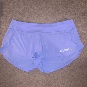 Lululemon speed up shorts with Aloha decal
